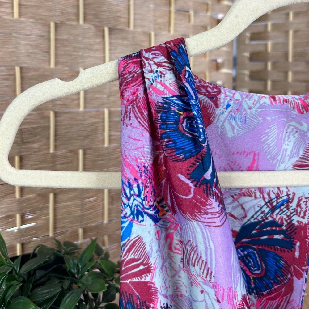 Free People Floral Print Pink & Blue Summer Dress - Picture 5 of 11